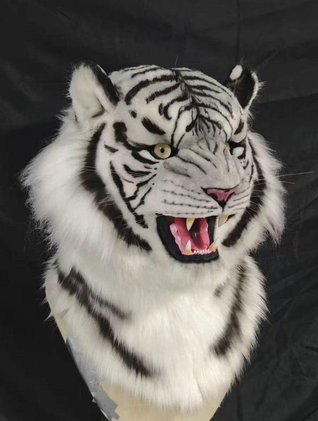Custom Roaring Realistic White Tiger Fursuit Head Fursuit Mask