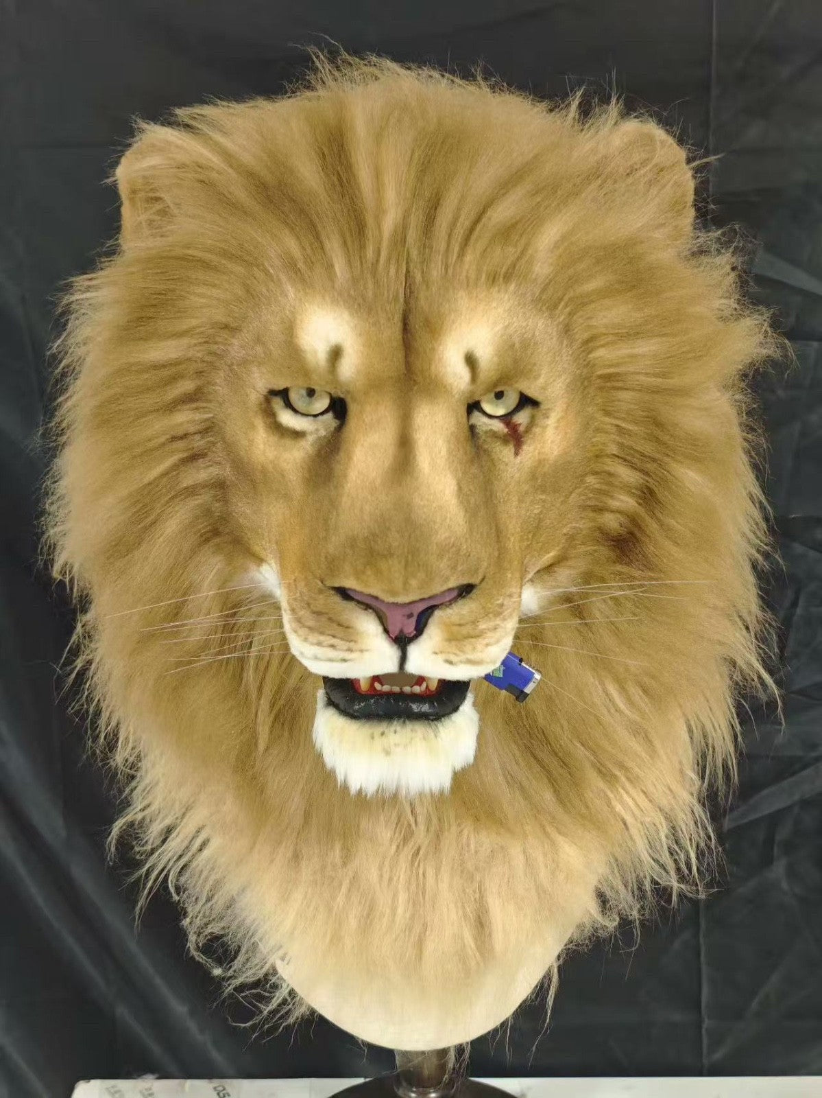 Realistic Lion Fursuit Head Moving Mouth Full Fur Mane Halloween Cosplay