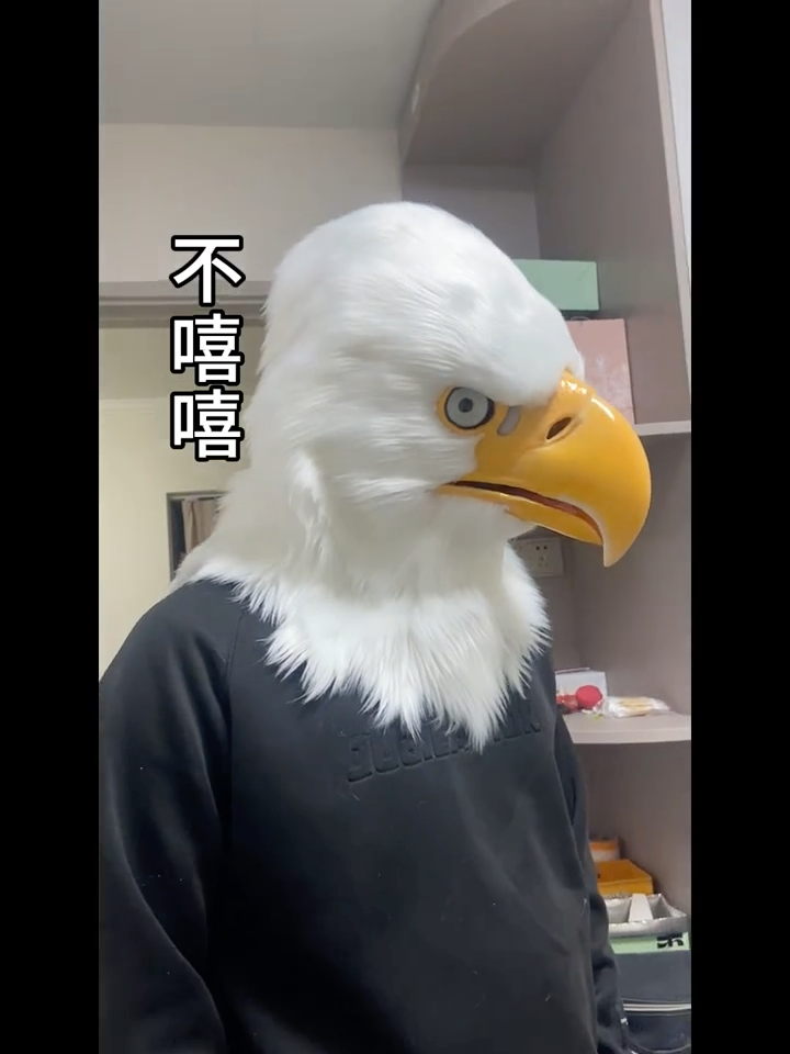 In-Stock Realistic White Bald Eagle Therian/Furry Head Moving Jaw & Top Quality