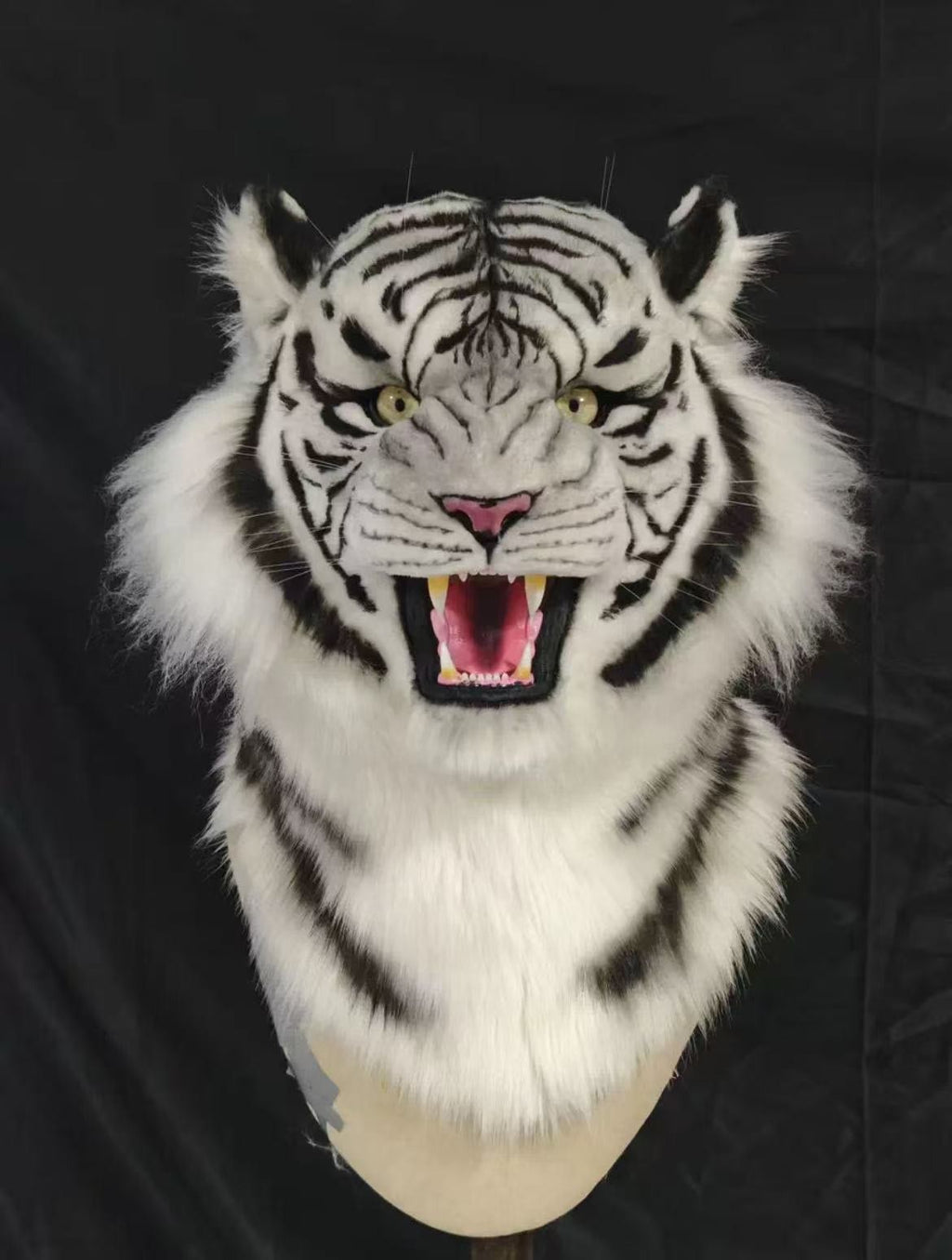 Custom Roaring Realistic White Tiger Fursuit Head Fursuit Mask