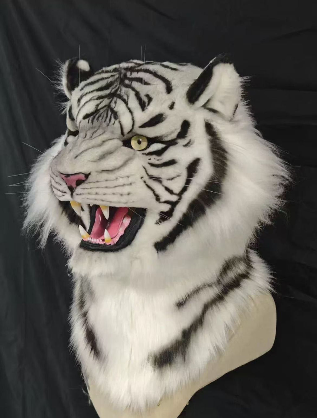 Custom Roaring Realistic White Tiger Fursuit Head Fursuit Mask