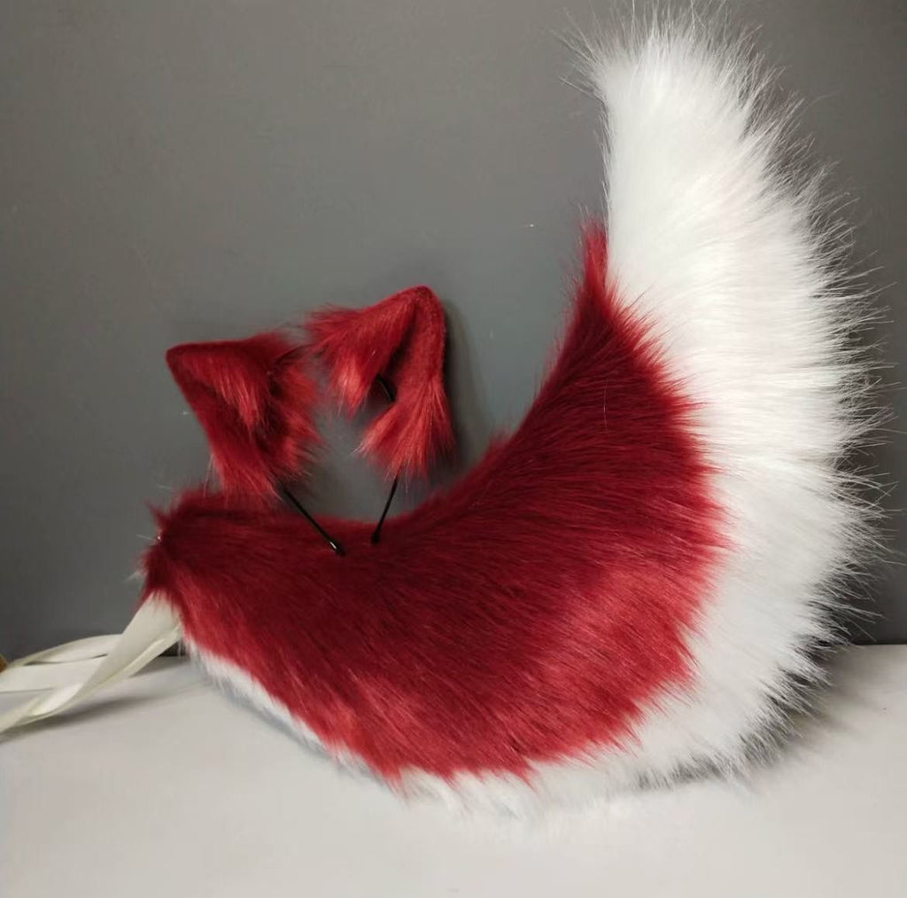 Fluffy Fox Cat Cosplay Tail & Ears Set 80cm