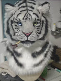 Custom White Tiger Fursuit Head Heterochromia Eyes Moving Jaw