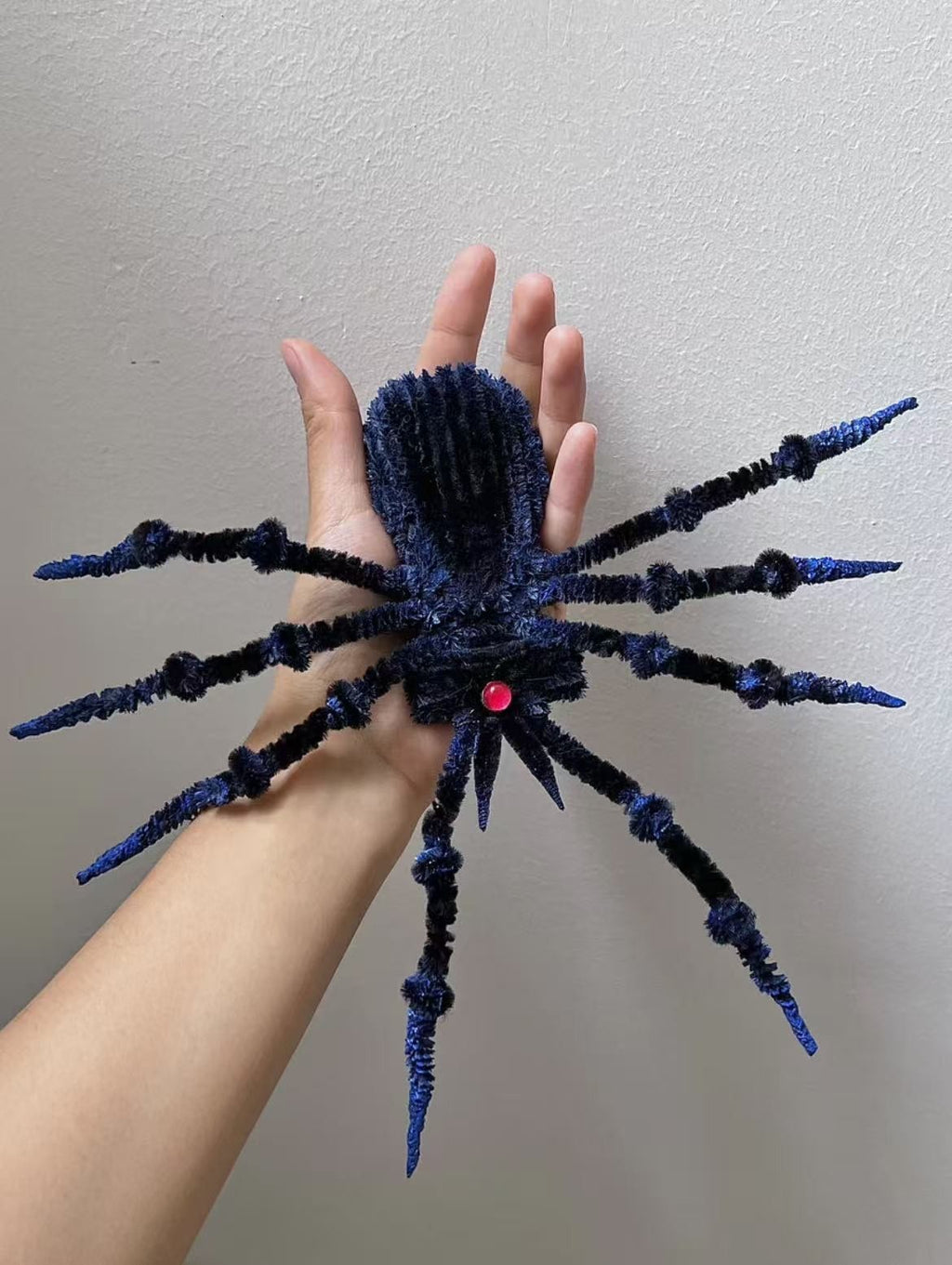 Poseable Pipe Cleaner Spider Figure Custom Color Wire Skeleton Halloween Prop
